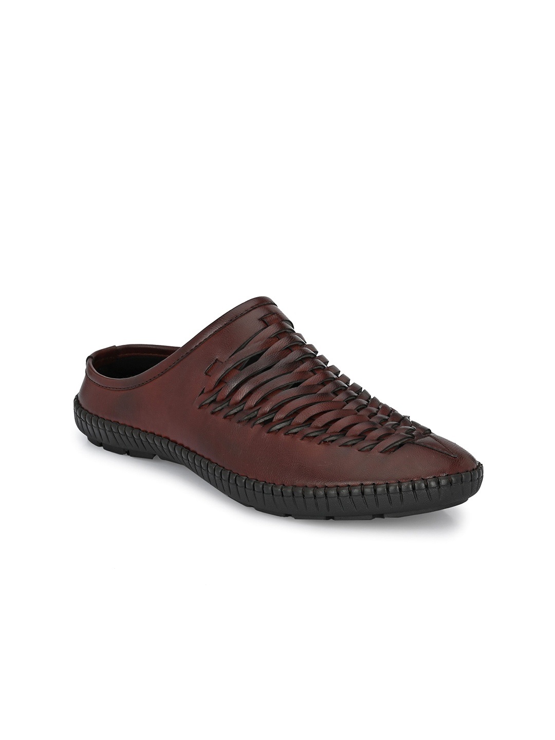 

MENGLER Men Textured Mojaris, Brown