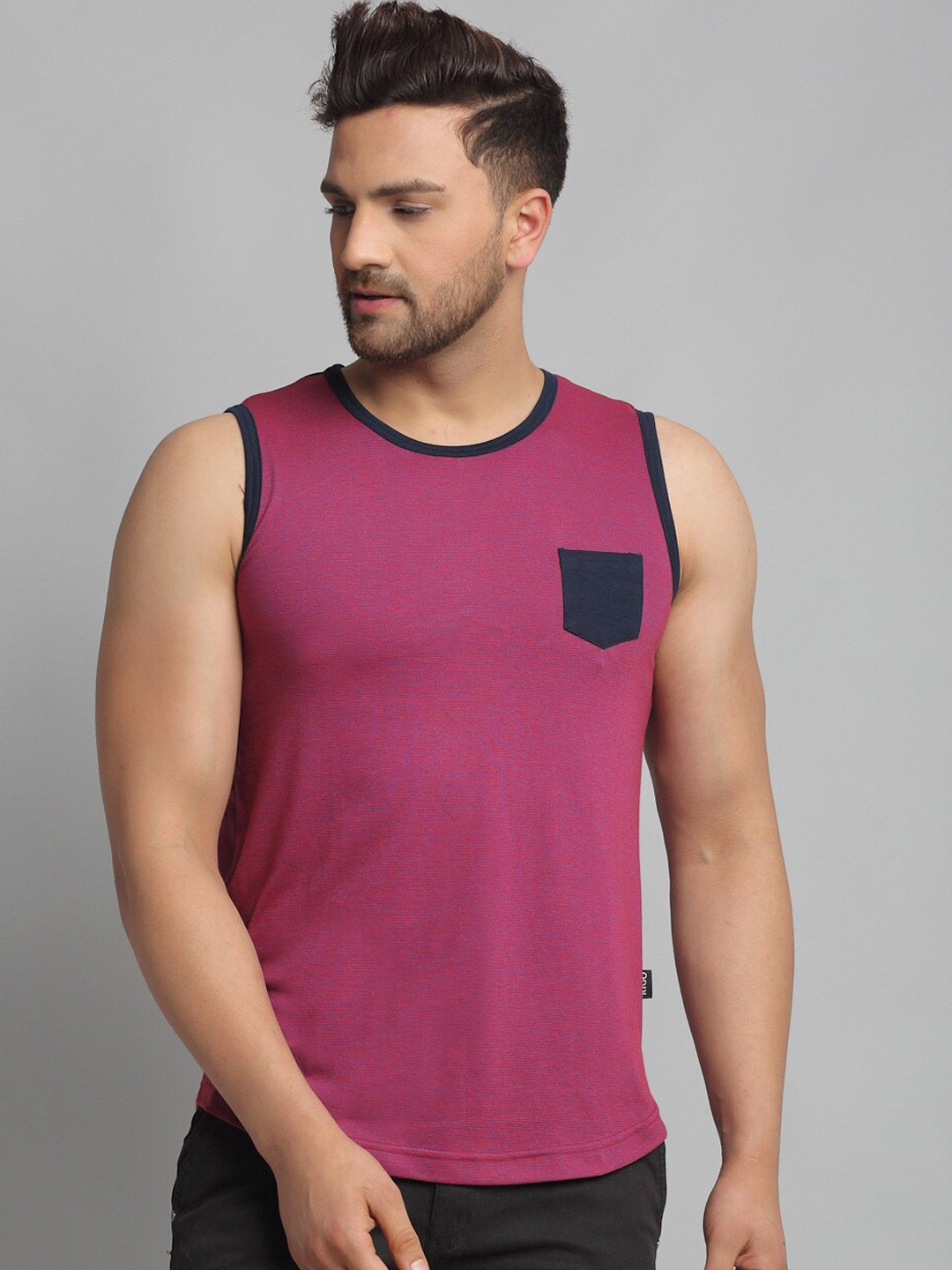 

Rigo Solid Cotton Sleeveless Tank Vest, Purple