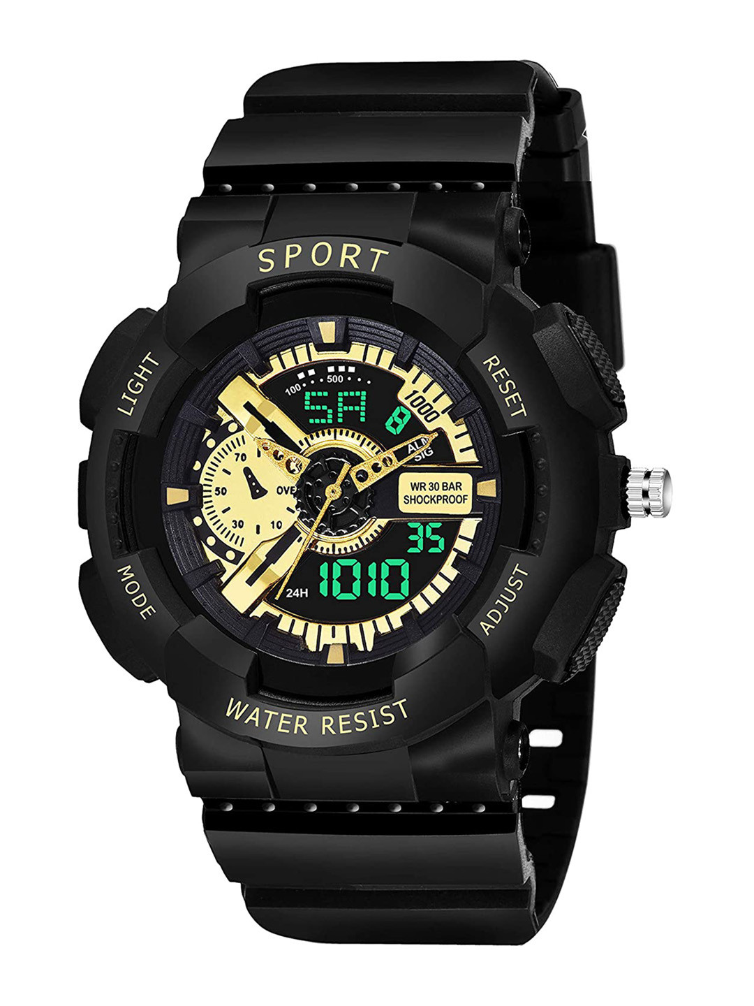 

WATCHSTAR Men Dial & Black Straps Analogue and Digital Waterproof Watch SP Shock