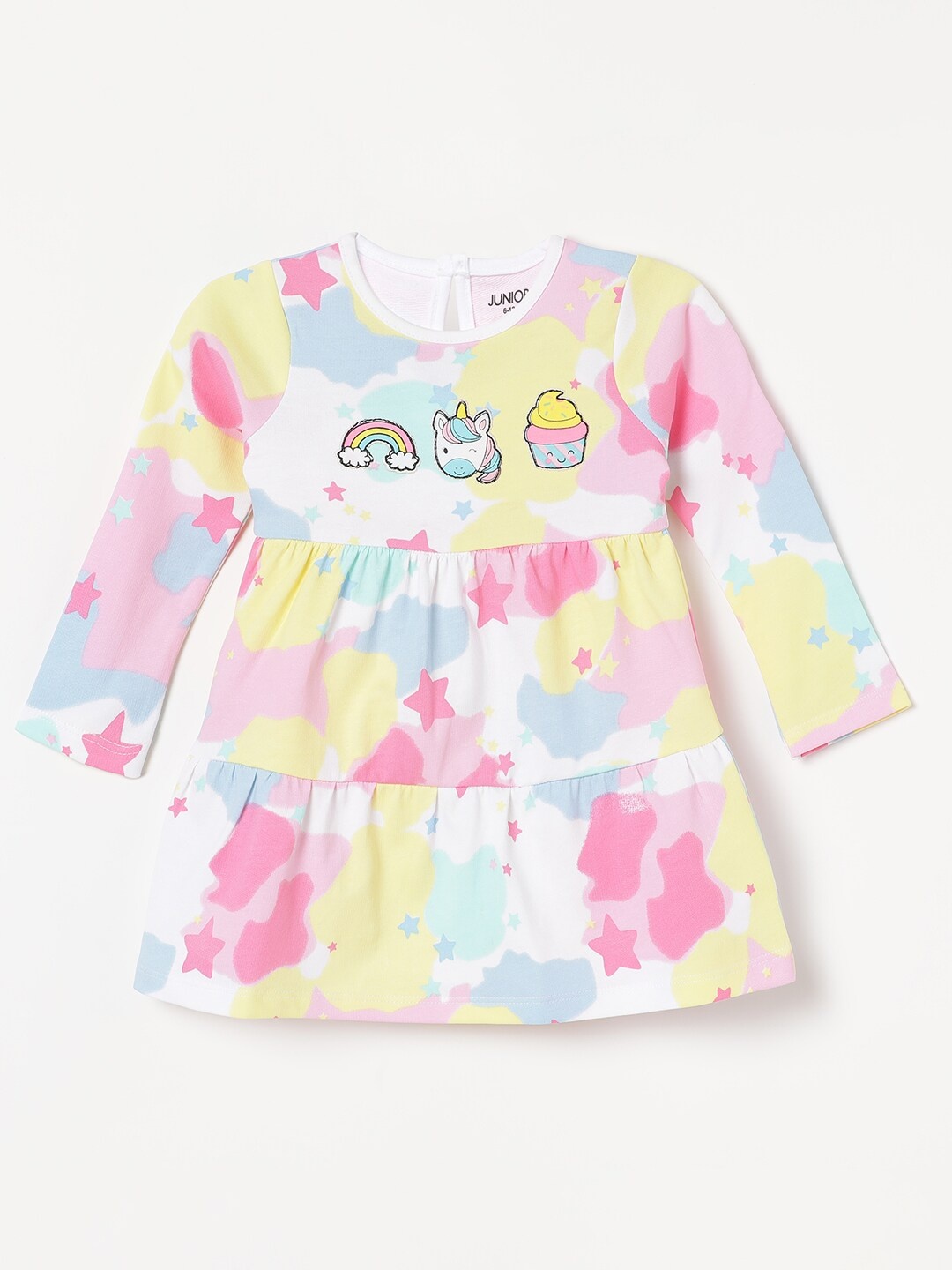 

Juniors by Lifestyle Girls Abstract Printed A-Line Cotton Dress, White