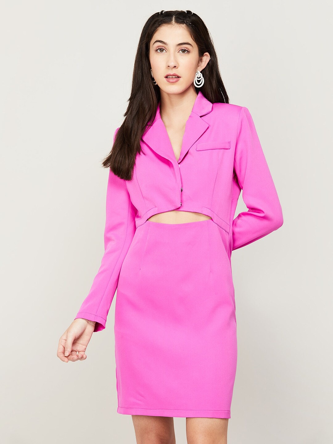 

Ginger by Lifestyle Shirt Collar Sheath Dress, Pink