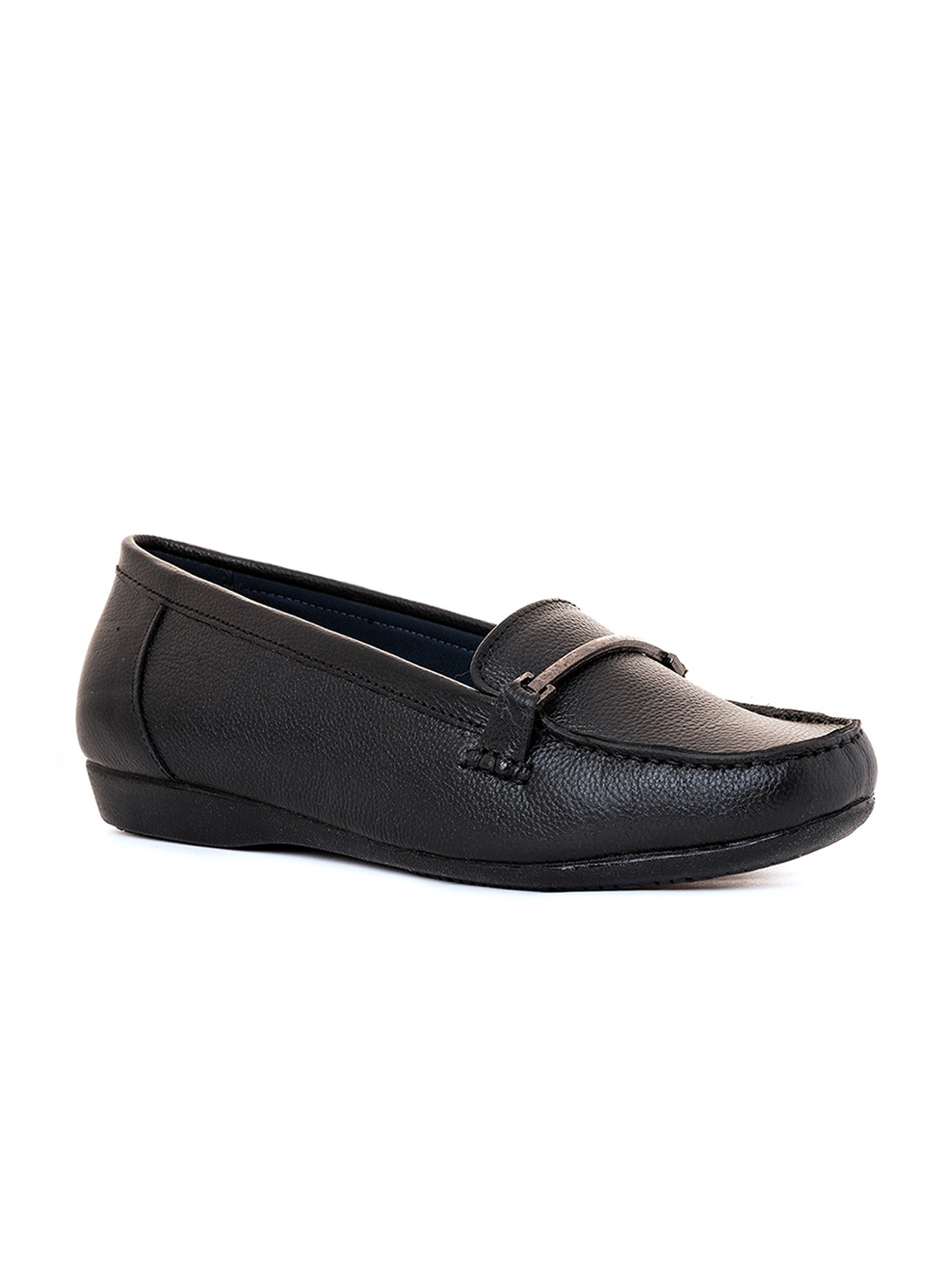 

Khadims Women Sharon Leather Loafers, Black