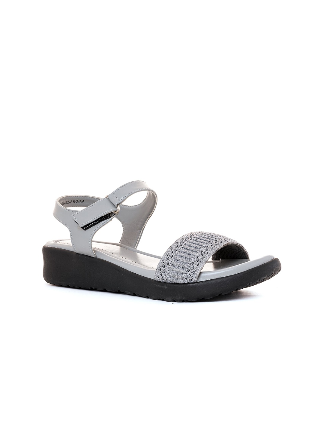

Khadims Open Toe Woven Design Comfort Heels, Grey