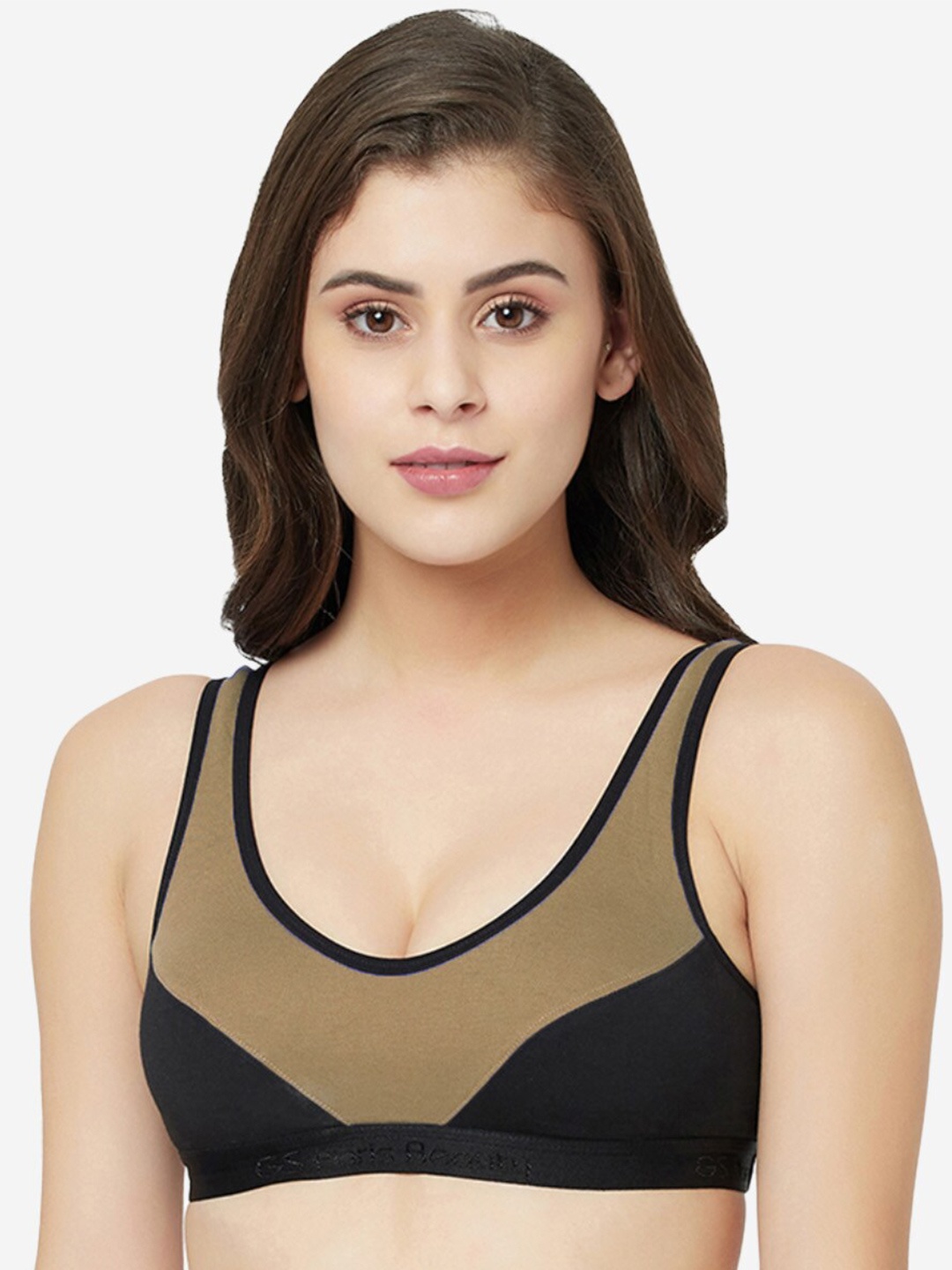 

GROVERSONS Paris Beauty Non-Padded Cotton Sports Bra, Black