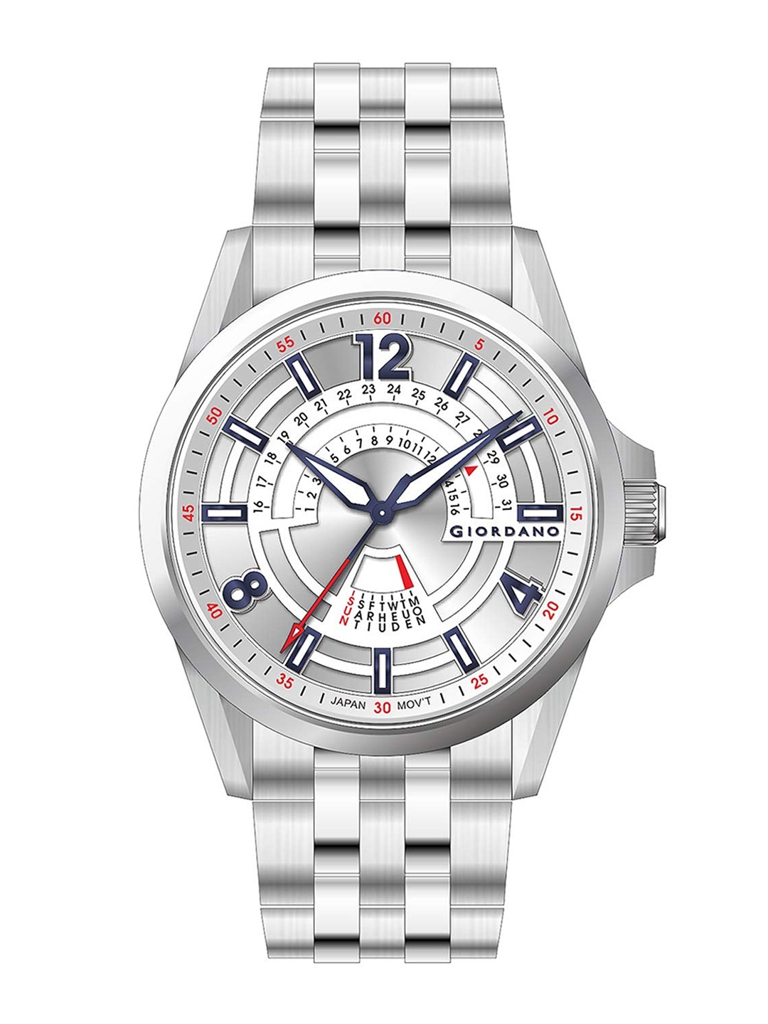 

GIORDANO Men Printed Dial & Straps Analogue Watch GD-1090-22, Silver