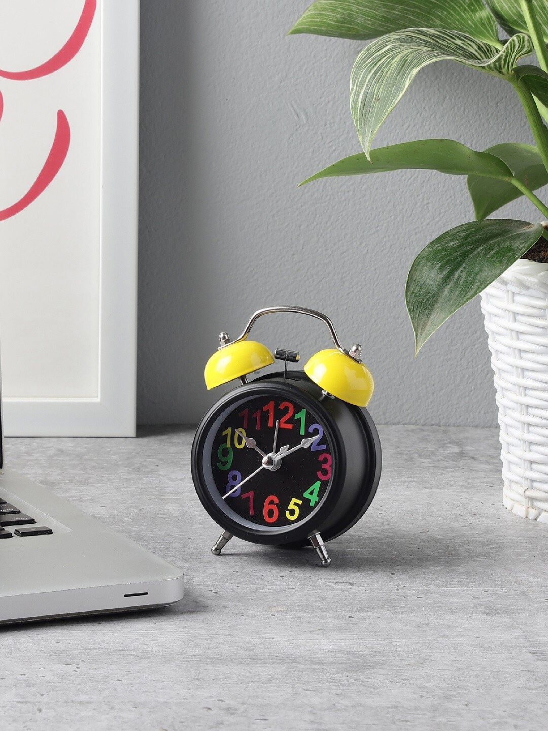 

EXIM DECOR Black & Yellow Traditional Alarm Clock