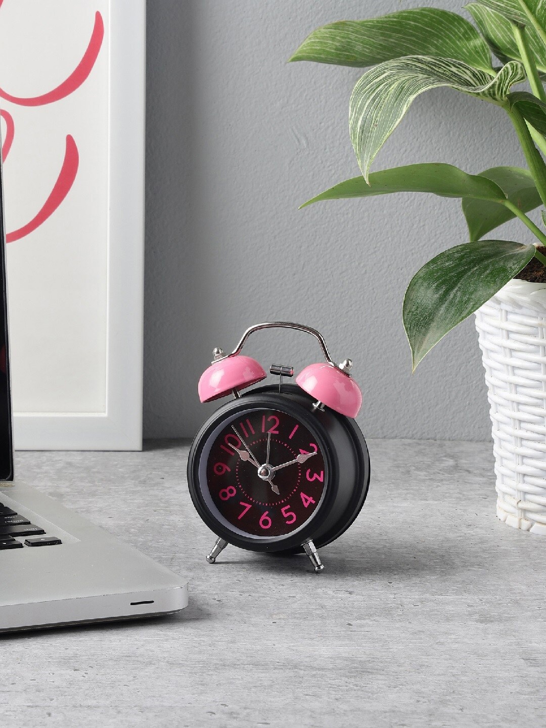 

EXIM DECOR Black & Pink Traditional Alarm Clock