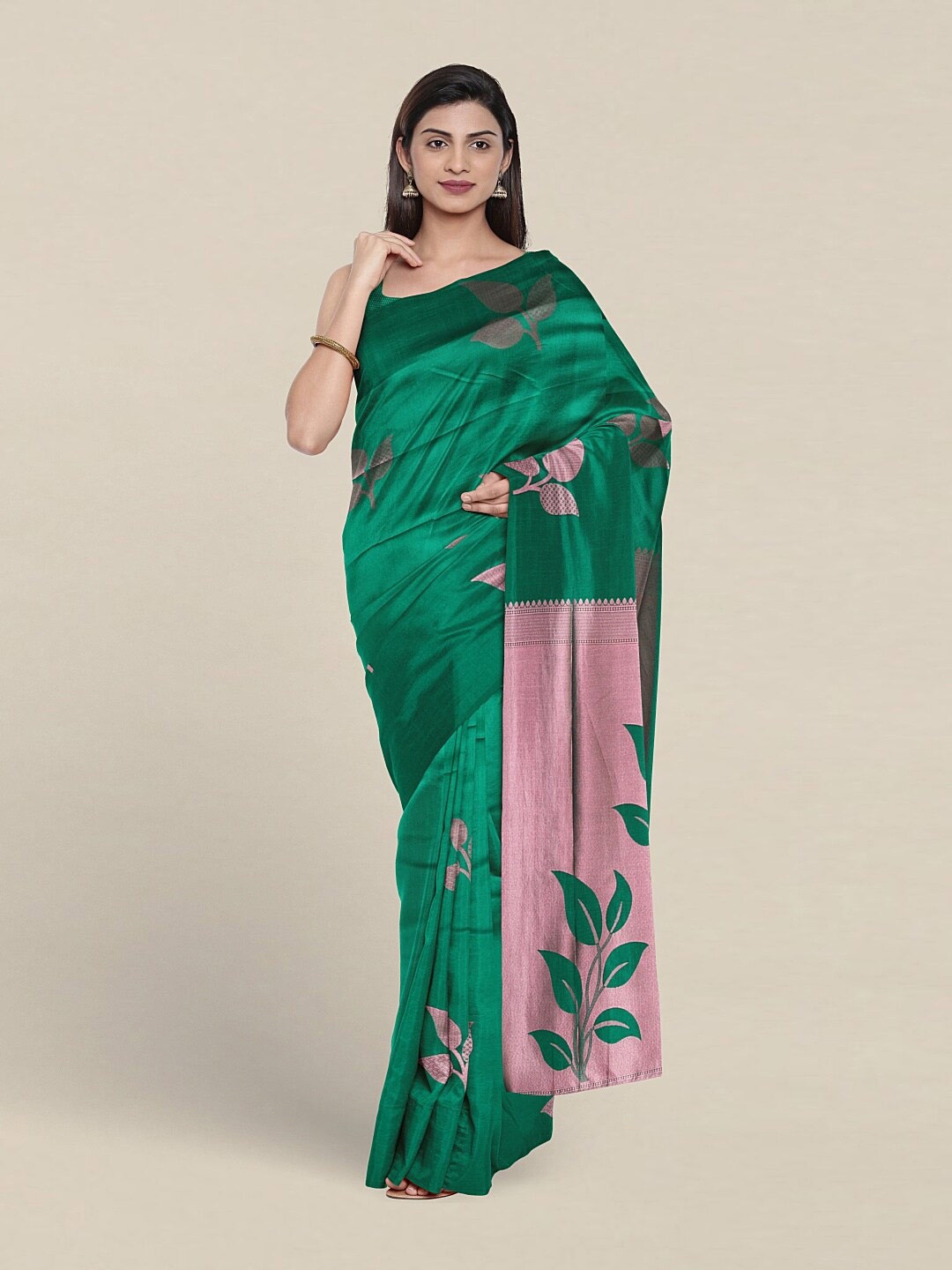 

Pothys Woven Design Zari Art Silk Saree, Green