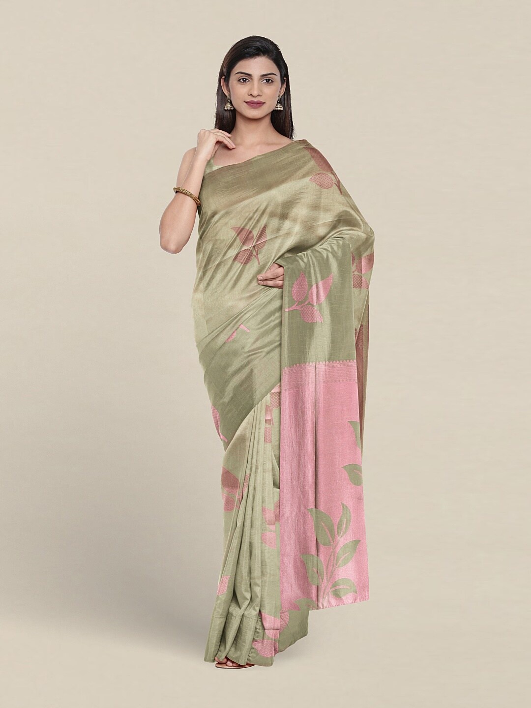 

Pothys Woven Design Art Silk Saree, Green