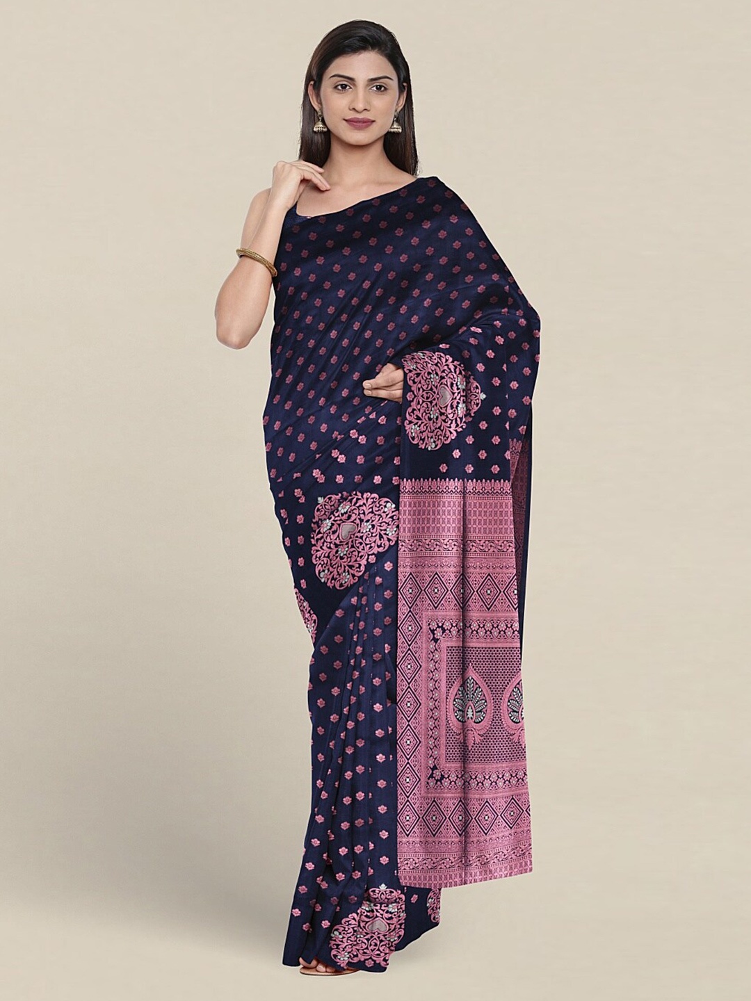 

Pothys Ethnic Motif Woven Design Zari Saree, Blue
