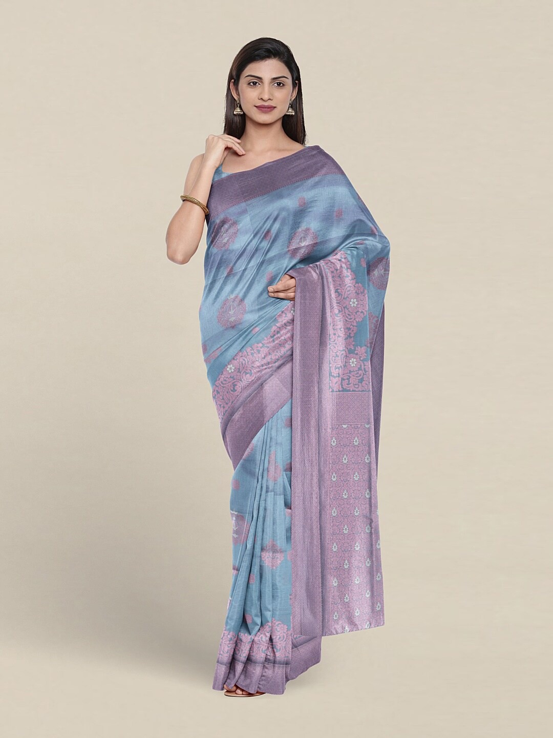 

Pothys Woven Design Zari Art Silk Saree, Blue