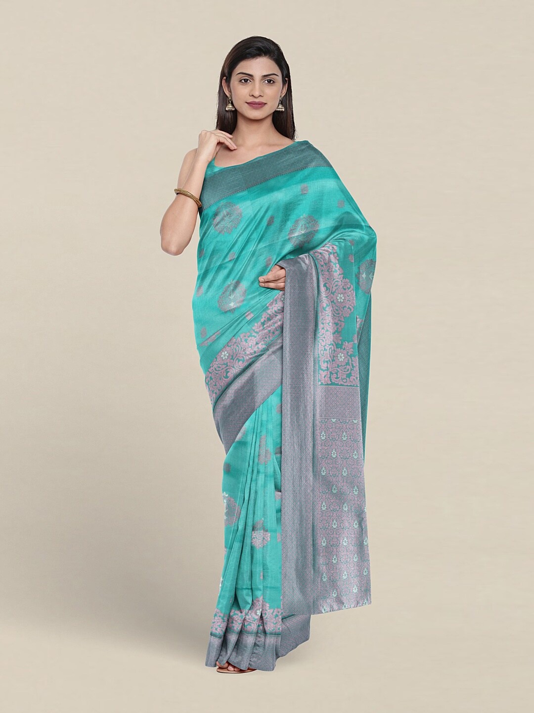 

Pothys Woven Design Zari Art Silk Saree, Green