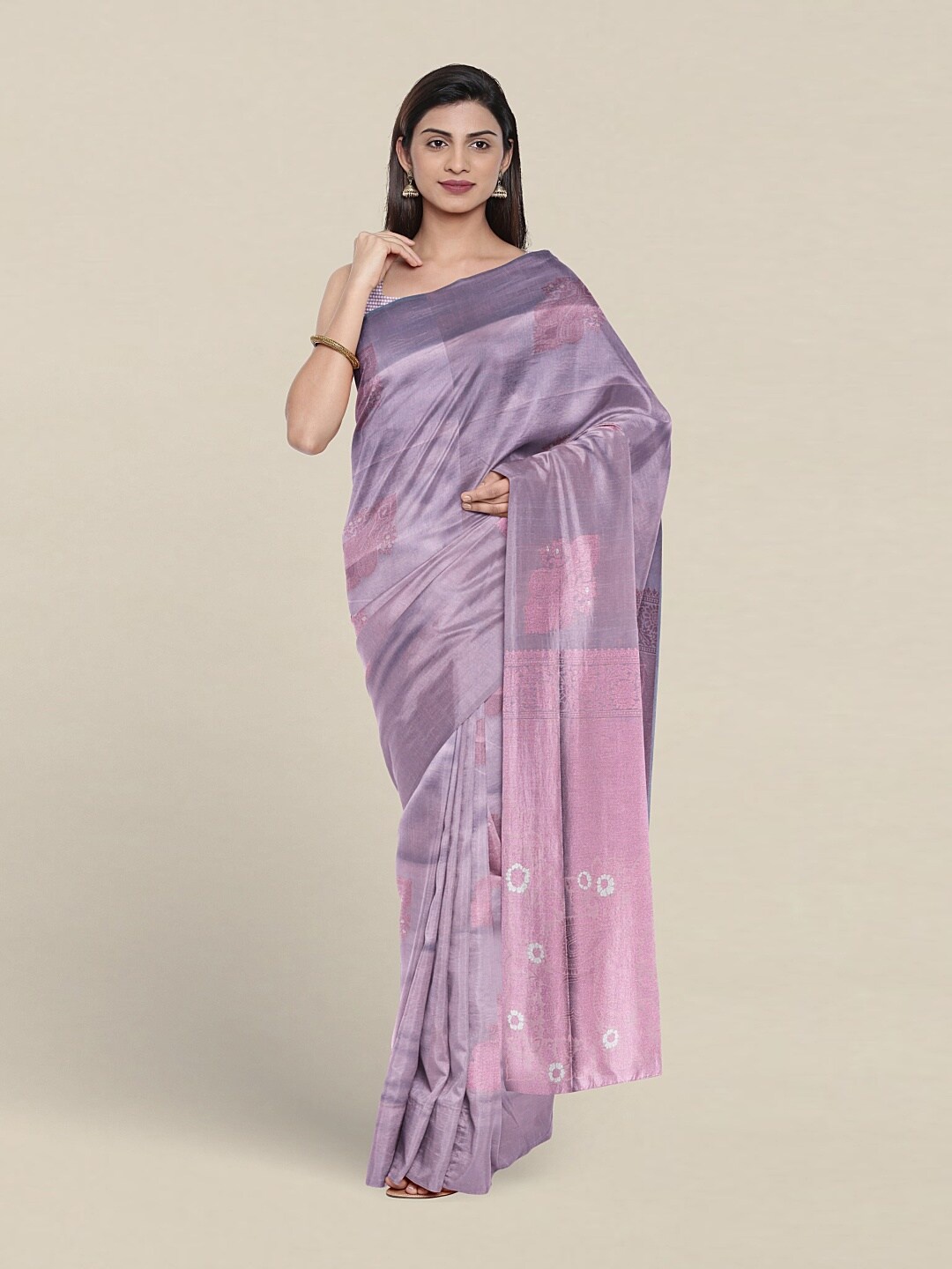 

Pothys Floral Woven Design Art Silk Saree, Lavender