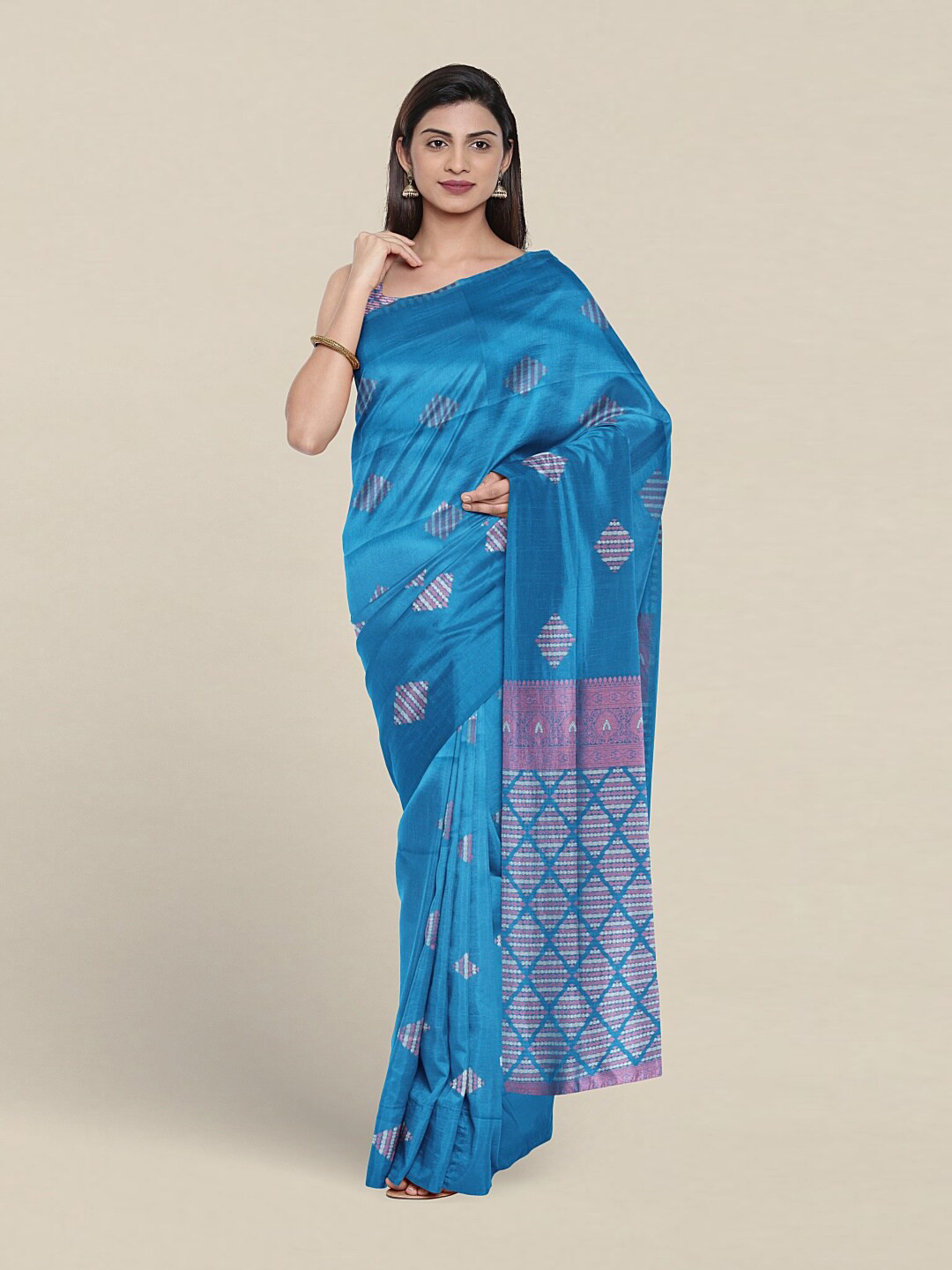 

Pothys Woven Design Zari Art Silk Saree, Blue