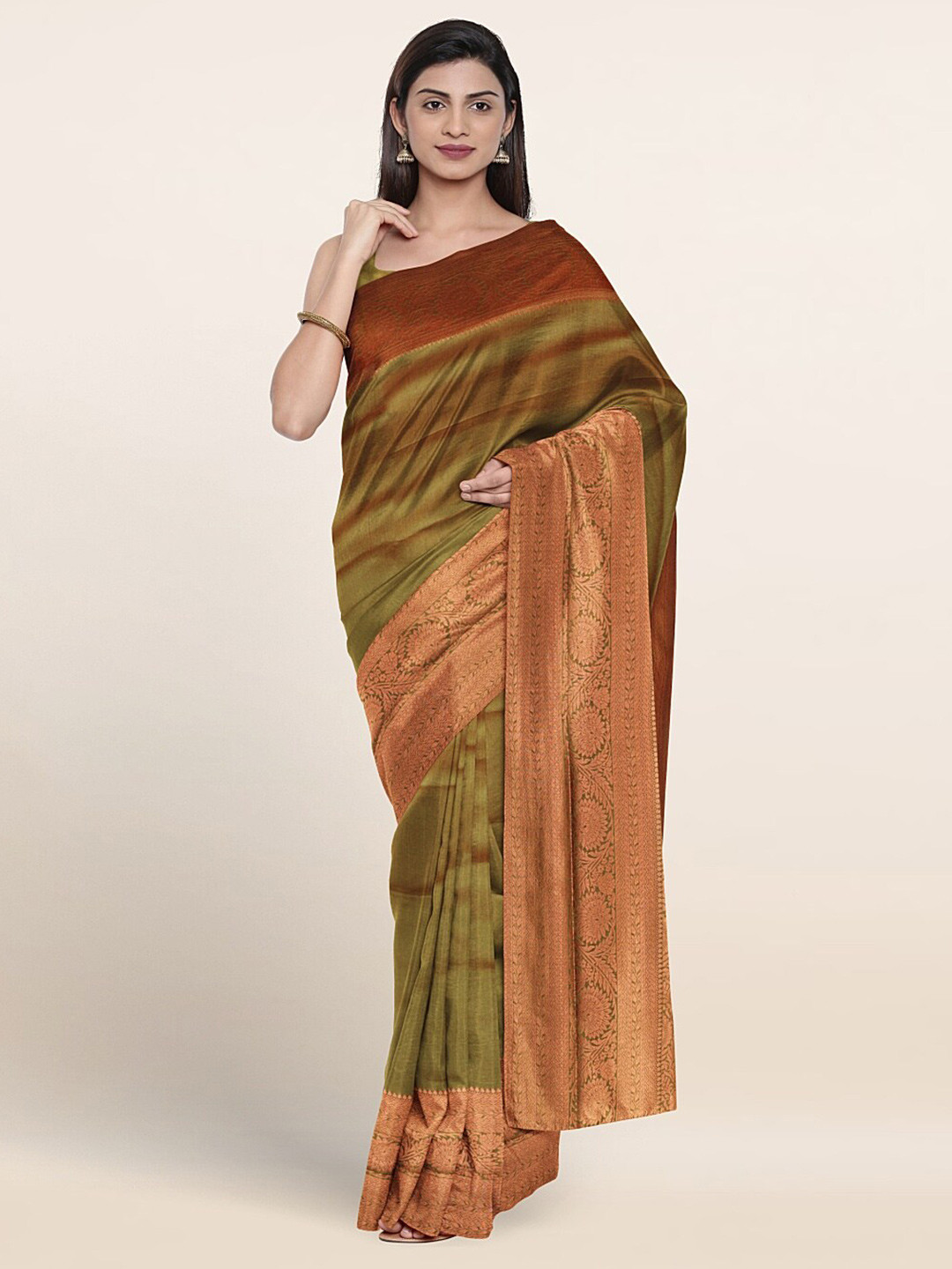 

Pothys Woven Design Zari Art Silk Saree, Green