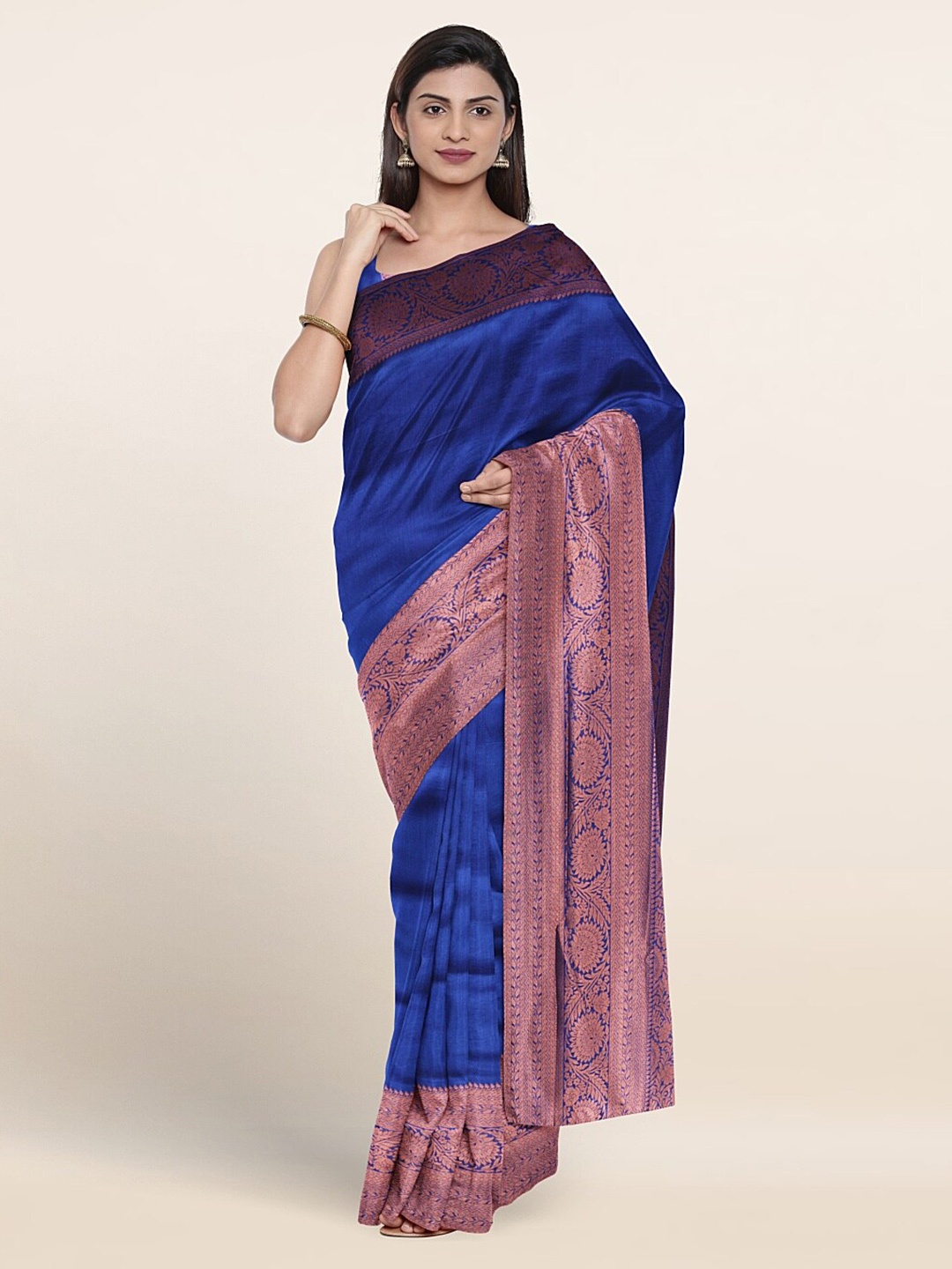 

Pothys Woven Design Zari Art Silk Saree, Blue