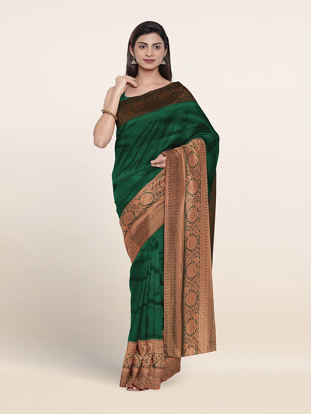 

Pothys Woven Design Zari Saree, Green