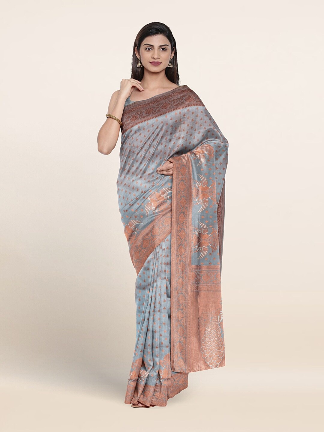 

Pothys Woven Design Zari Art Silk Saree, Blue