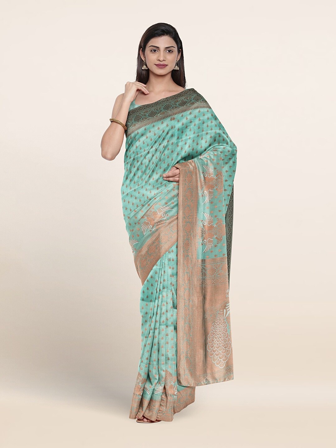 

Pothys Woven Design Zari Art Silk Saree, Green