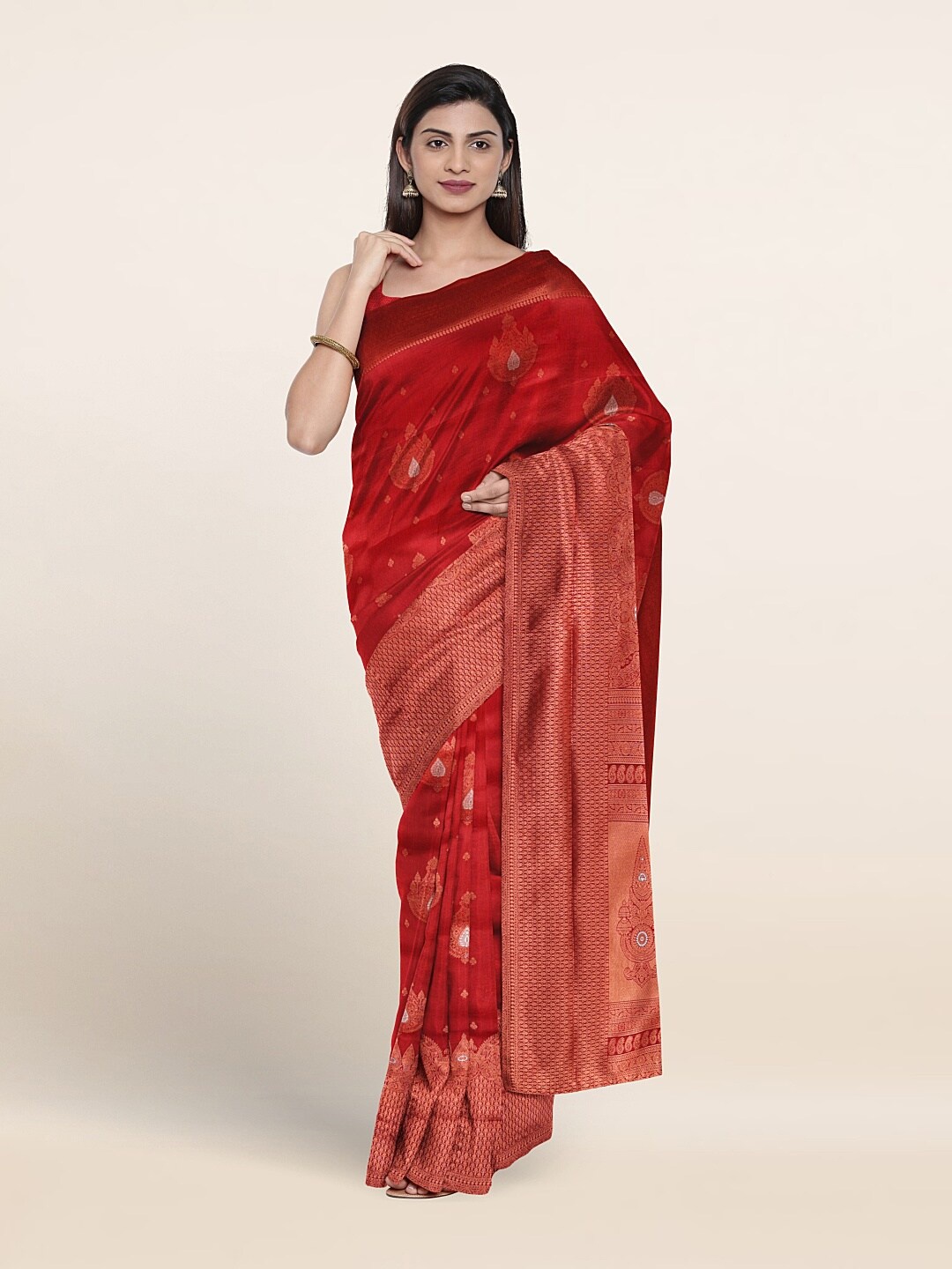 

Pothys Ethnic Motif Woven Design Zari Art Silk Saree, Maroon