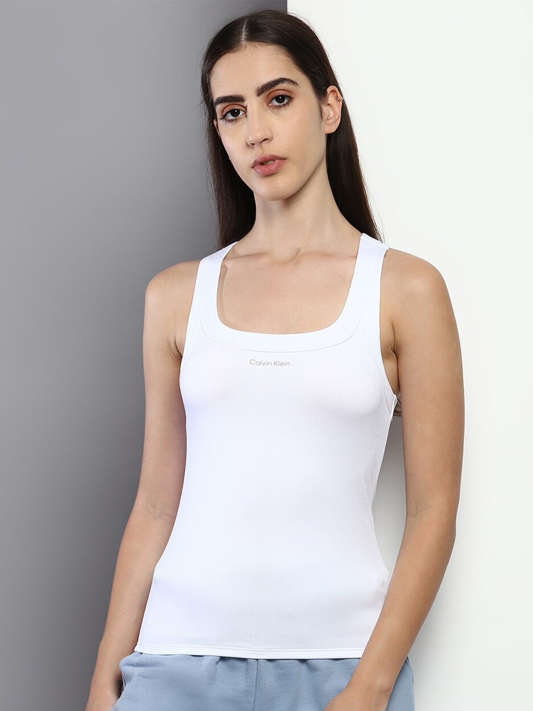 

Calvin Klein Jeans Scoop Neck Tank Top, White