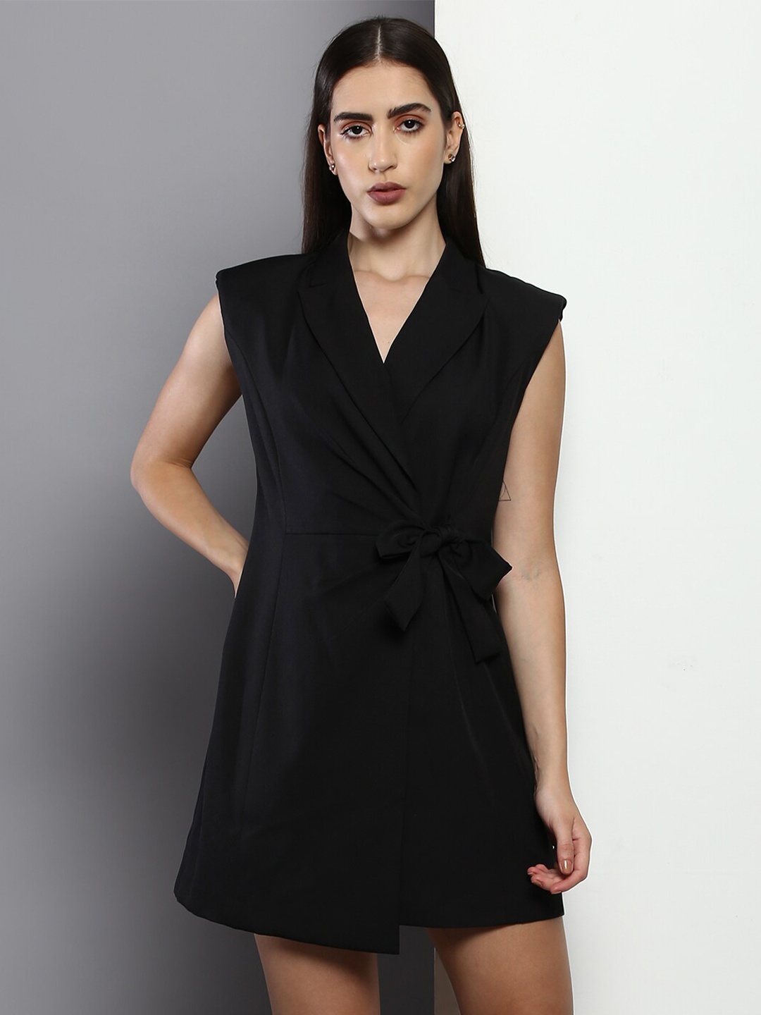 

Calvin Klein Jeans V-Neck Wrap Mini Dress, Black