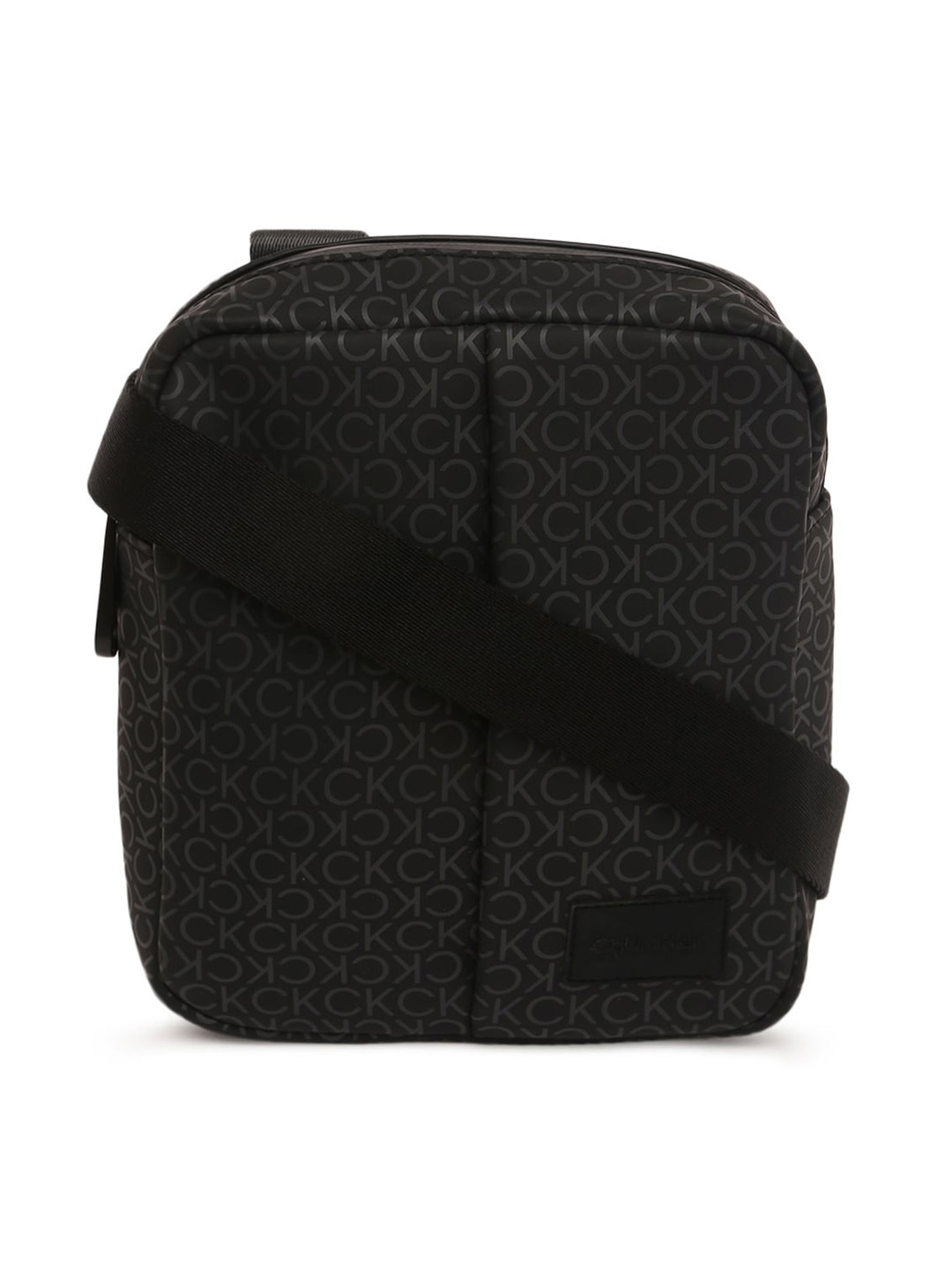 

Calvin Klein Jeans Printed Structured Sling Bag, Black