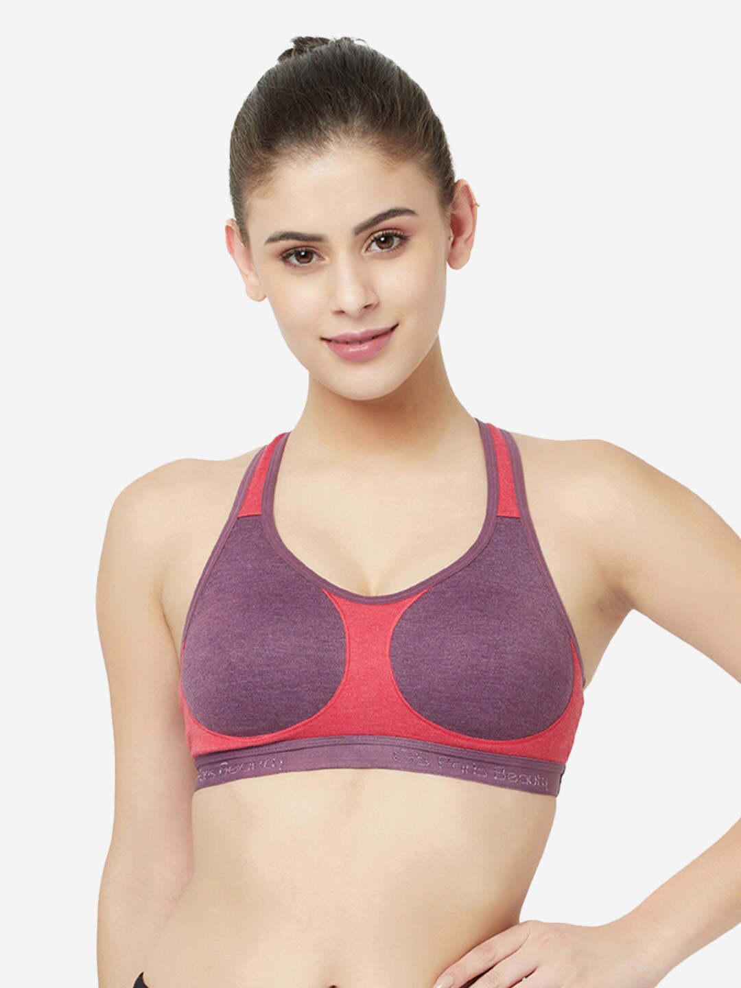 

GROVERSONS Paris Beauty Non-Padded Racer Back Sports Bra, Purple