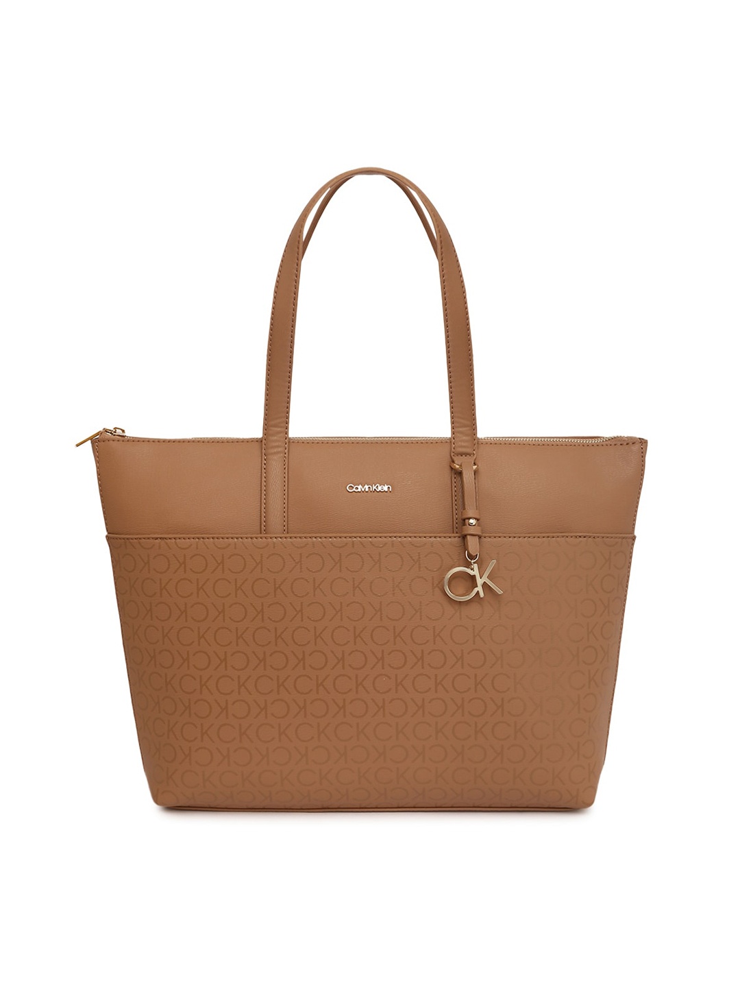 

Calvin Klein Jeans Geometric Oversized Structured Shoulder Bag, Brown
