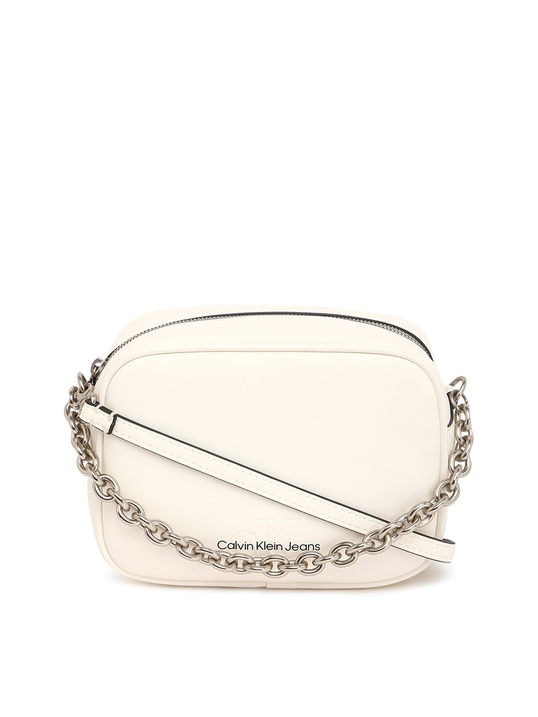 

Calvin Klein Jeans One Compartment Small Structured Handheld Bag, White