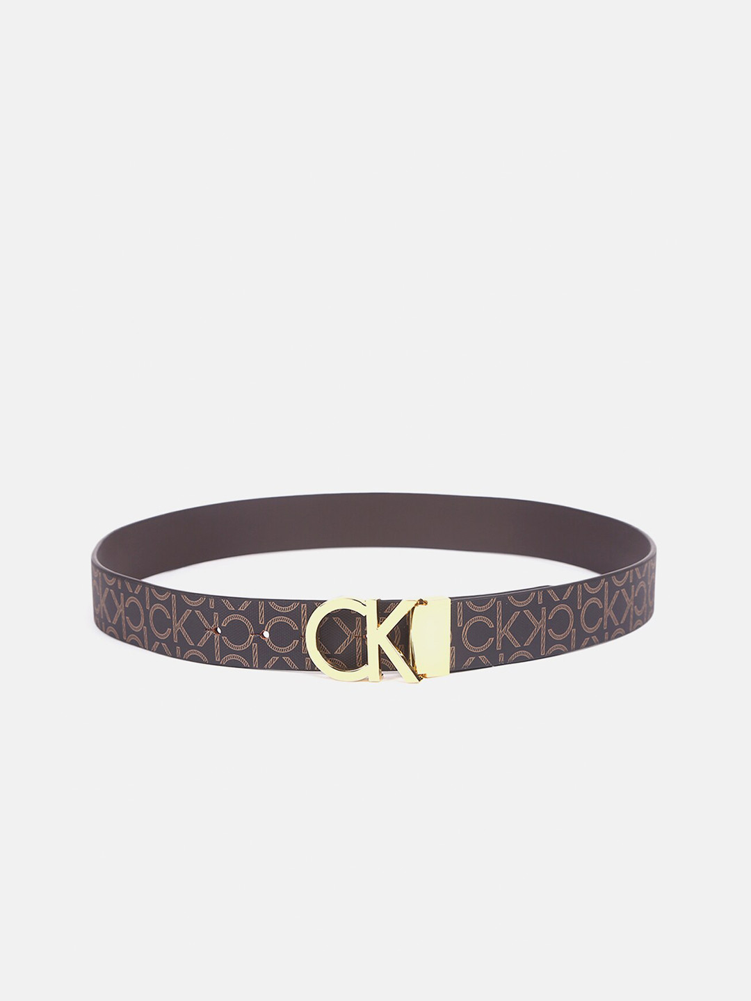 

Calvin Klein Jeans Men Printed Leather Reversible Belt, Brown