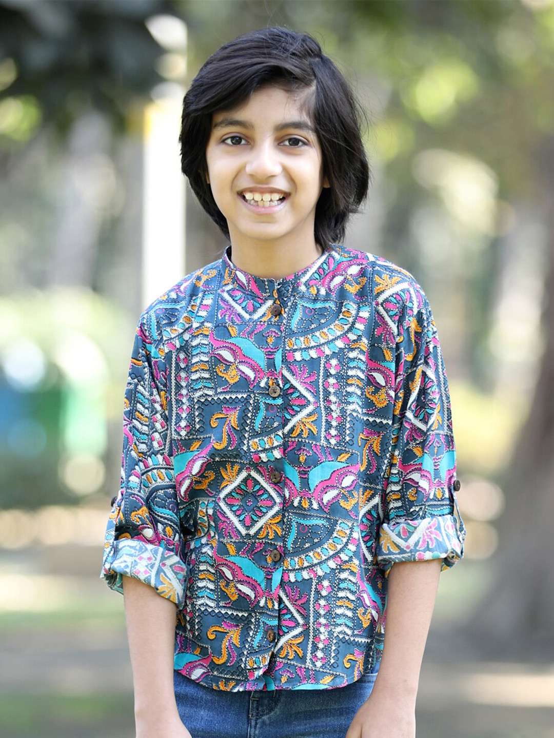 

Cutiekins Boys Blue Comfort Printed Casual Shirt