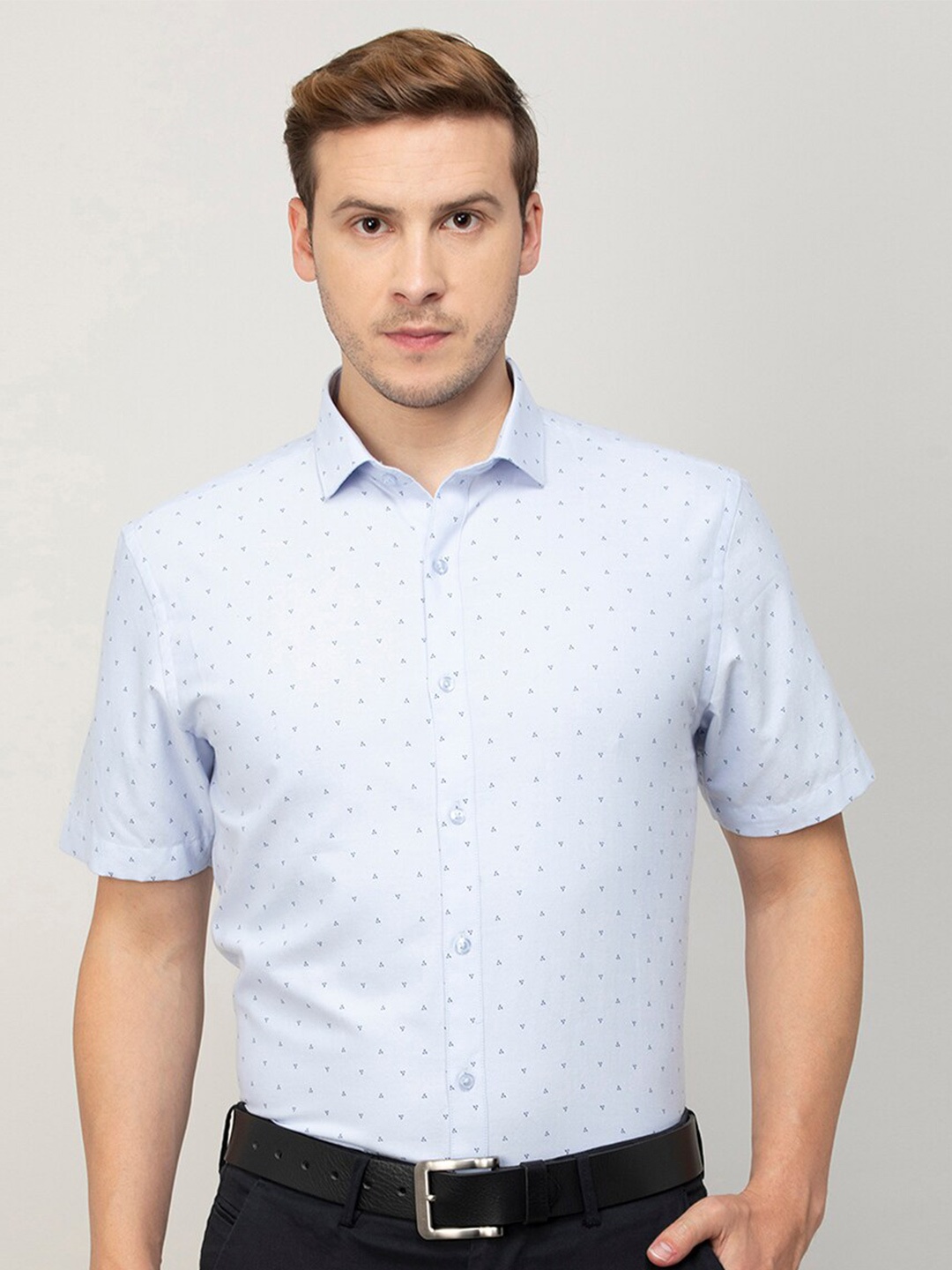 

CODE by Lifestyle Micro Ditsy Printed Cotton Formal Shirt, Blue