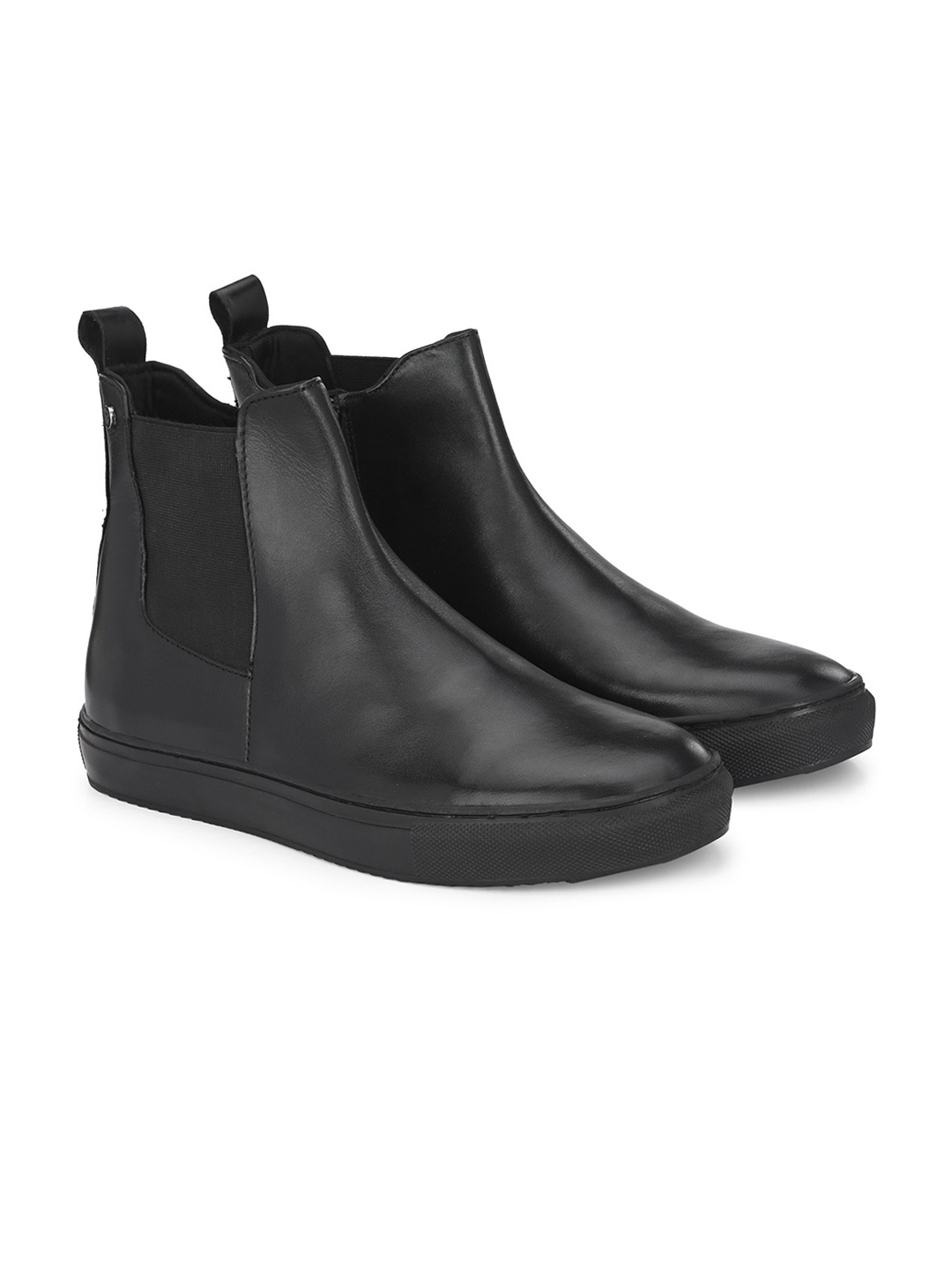 

Delize Men Leather Chelsea Boots, Black