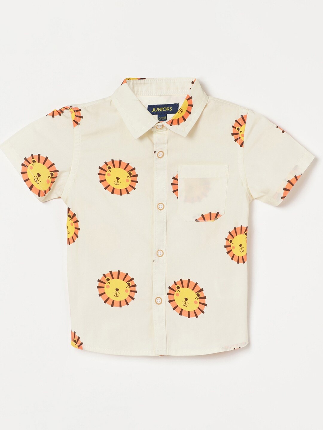 

Juniors by Lifestyle Boys Graphic Printed Cotton Casual Shirt, Beige