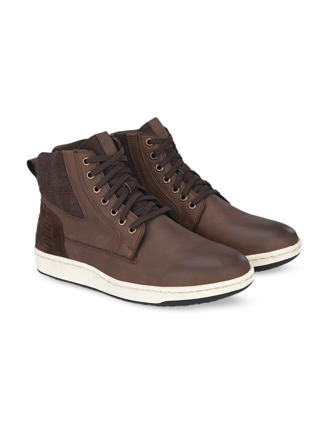 

Delize Men Round Toe Lace-Up vegan Leather Regular Boots, Brown