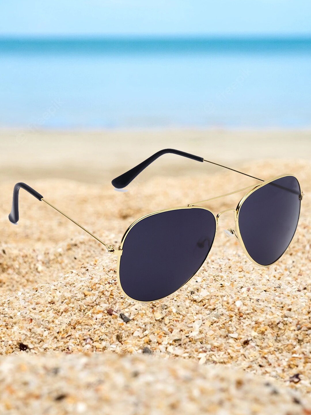 

EPICINK hob Aviator Sunglasses with UV Protected Lens EPSG-AVI_BKGD, Black