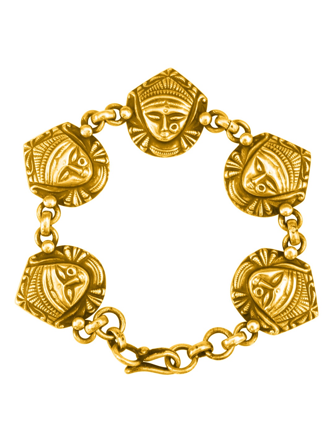 

ahilya 92.5 Sterling Silver & Gold-Plated Durga Link Bracelet