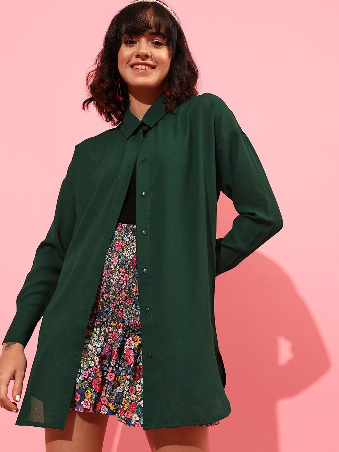 

STREET 9 Boxy Casual Shirt, Green