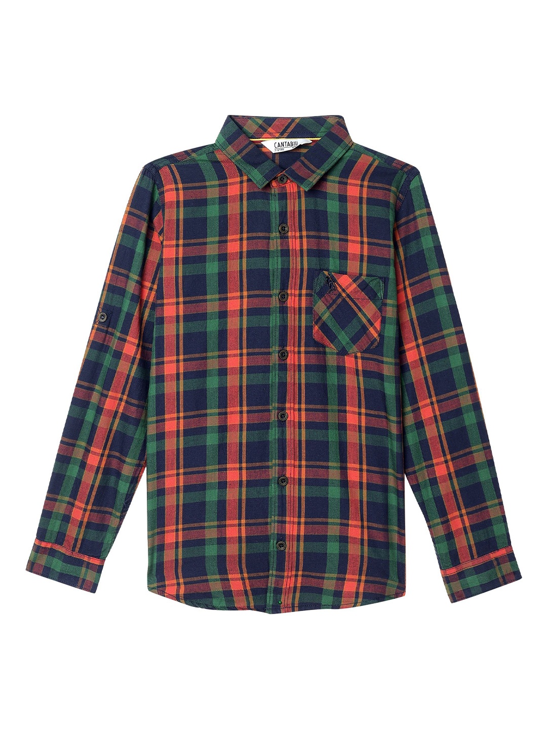 

Cantabil Boys Blue Tartan Checks Checked Casual Cotton Shirt