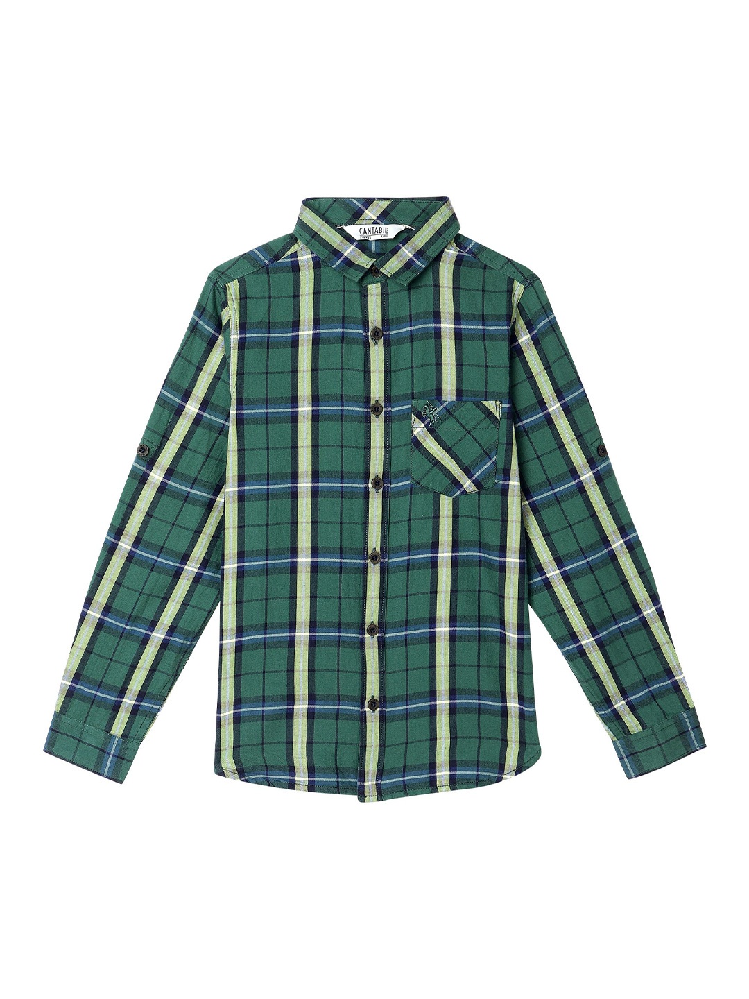 

Cantabil Boys Checked Casual Shirt, Green