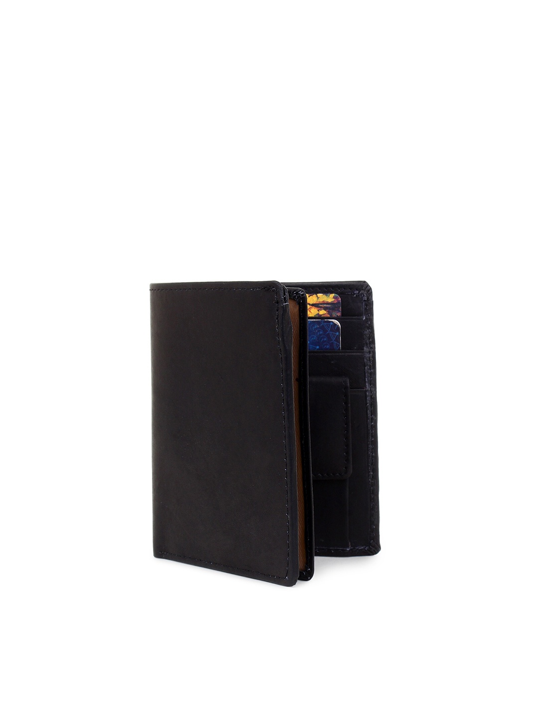 

Elite Crafts Men Leather Two Fold Wallet With SD Card Holder, Black