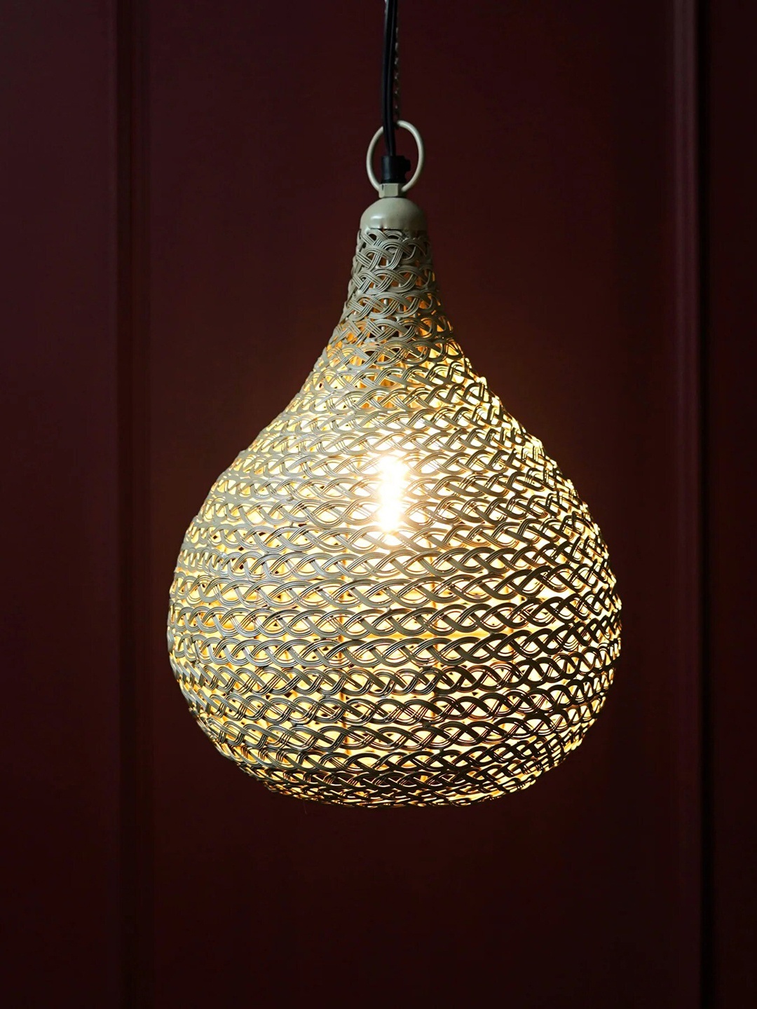 

THE ARTMENT Brown Weave Nest Metal Pendant Hanging Lamp