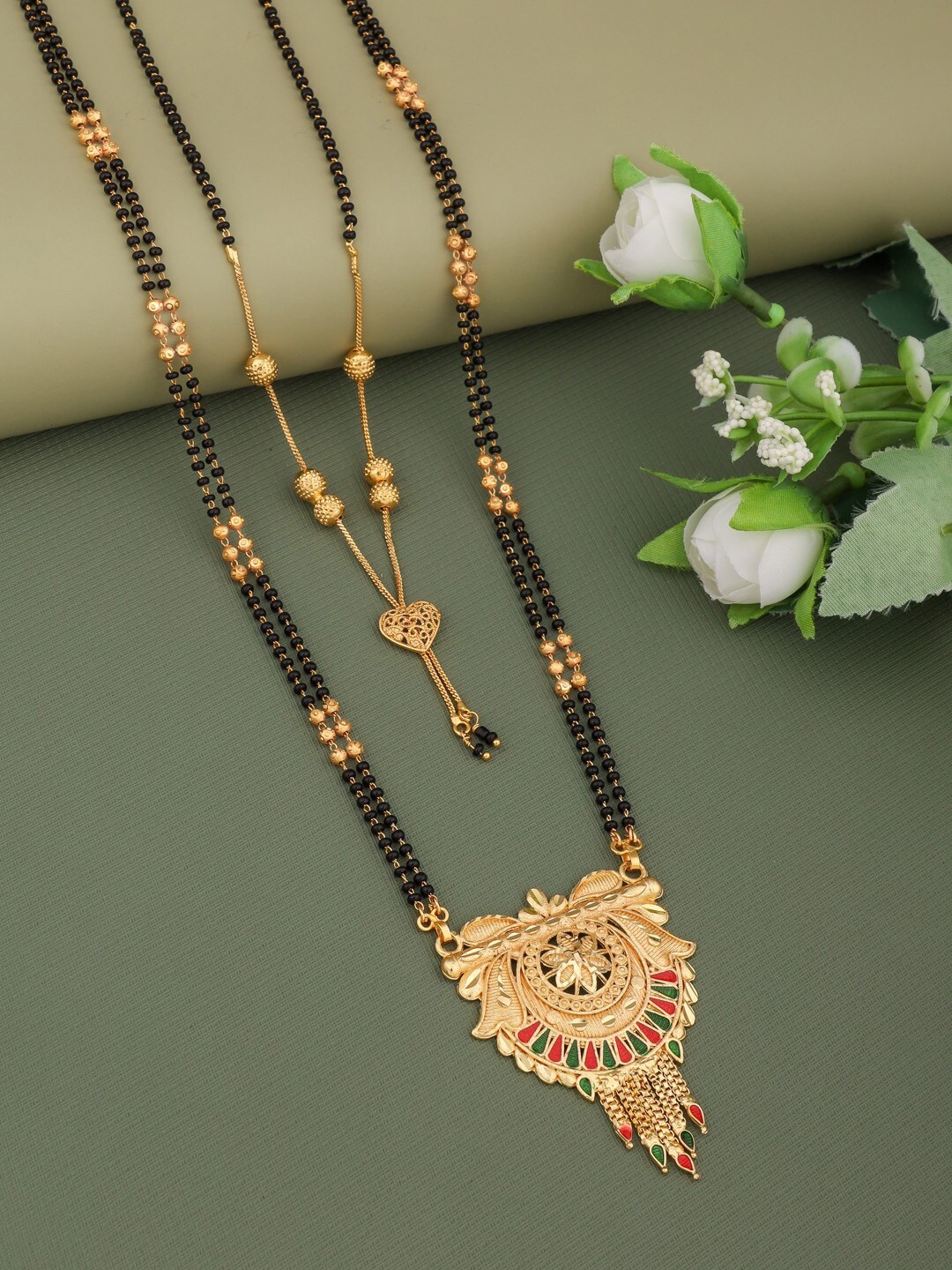 

Vita Bella Women Gold-Plated Beaded Alloy Mangalsutra