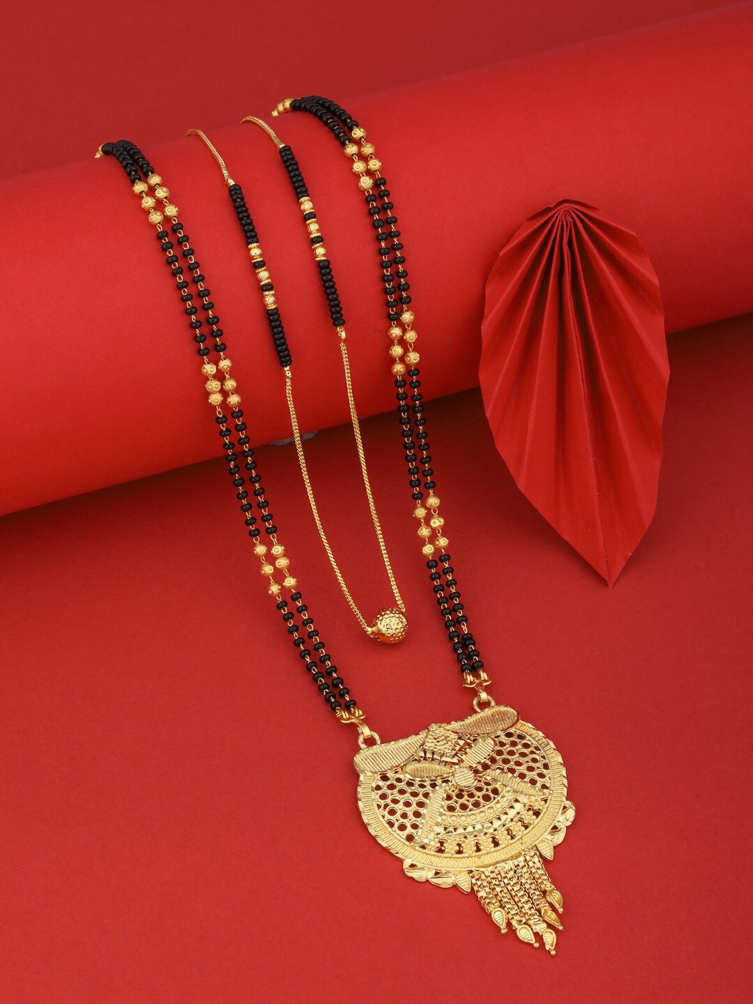 

Vita Bella Set Of 2 Gold-Plated Beaded Mangalsutra
