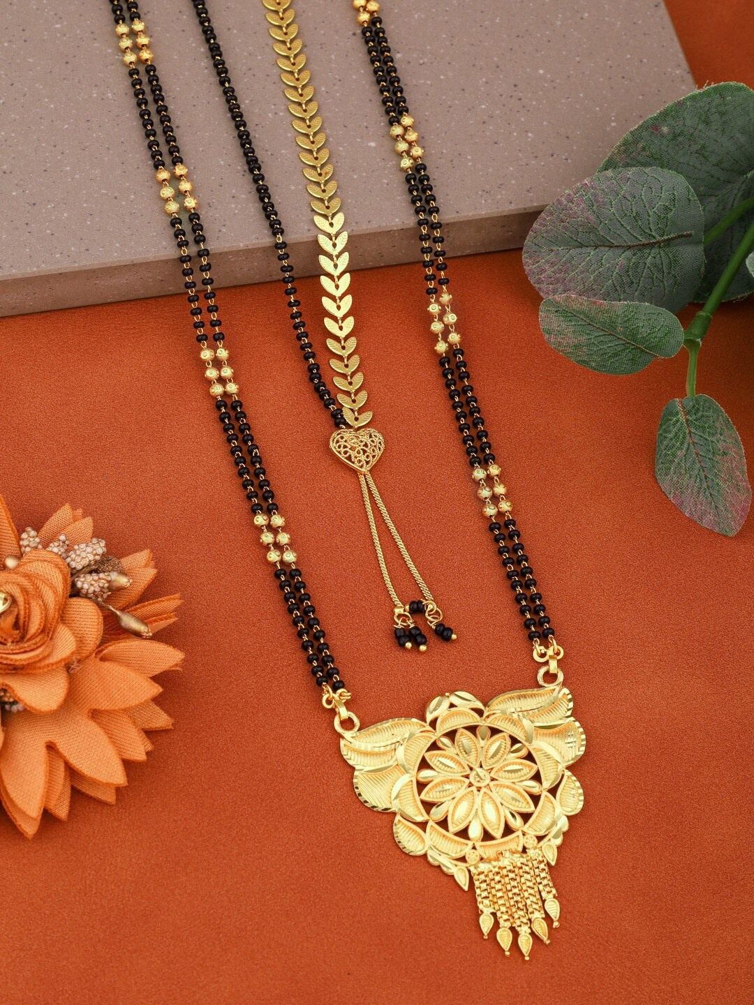 

Vita Bella Gold-Plated Beaded Alloy Mangalsutra