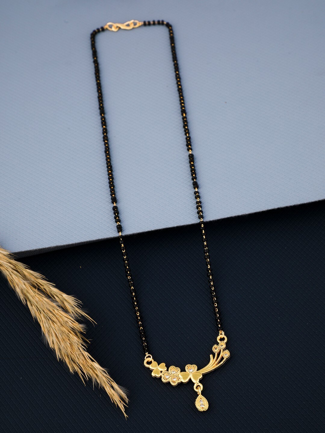 

Vita Bella Gold Plated & Beaded Mangalsutra, Black