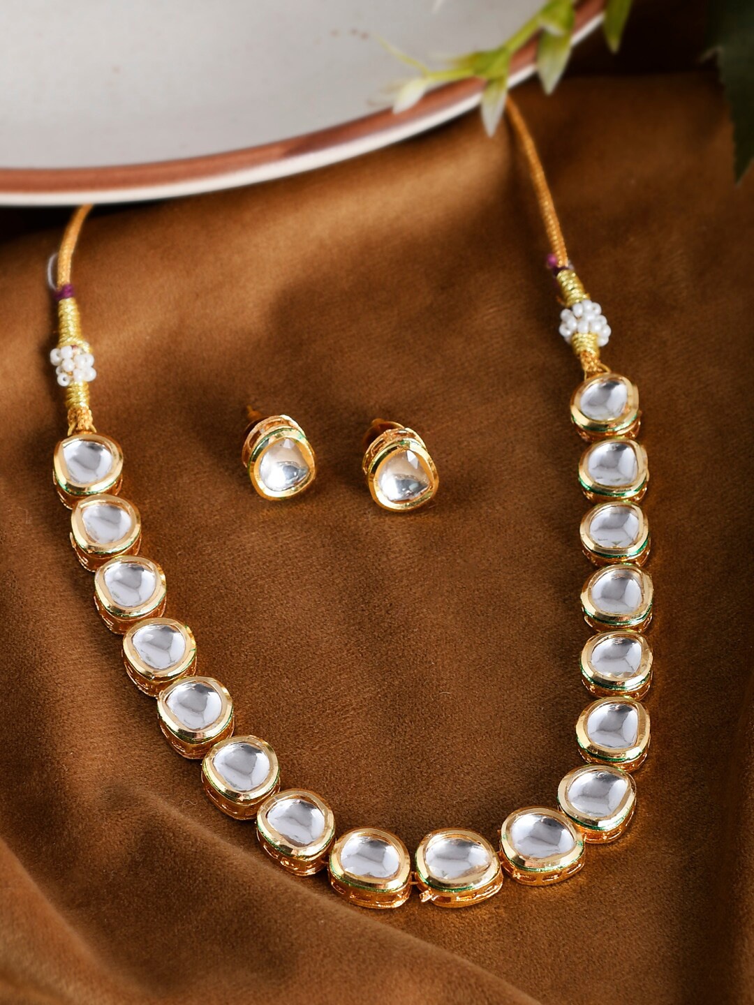 

Sanjog Gold Plated Stone Studded Jewellery Set