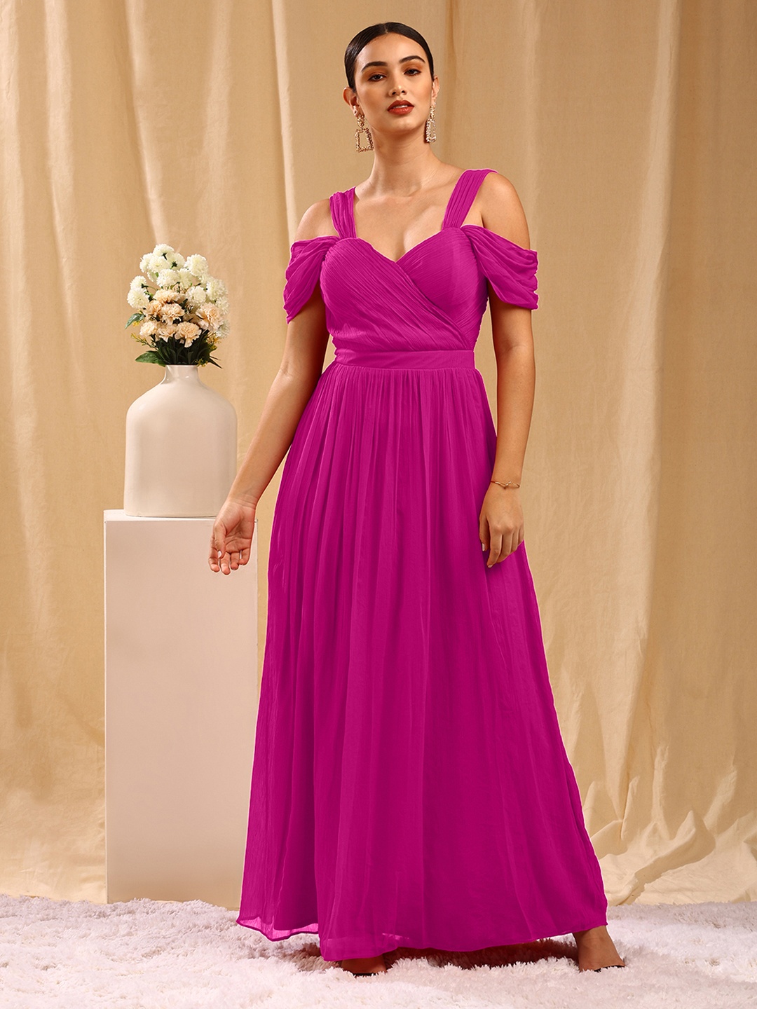 

TRENDY DIVVA Shoulder Strap Maxi Dress, Pink