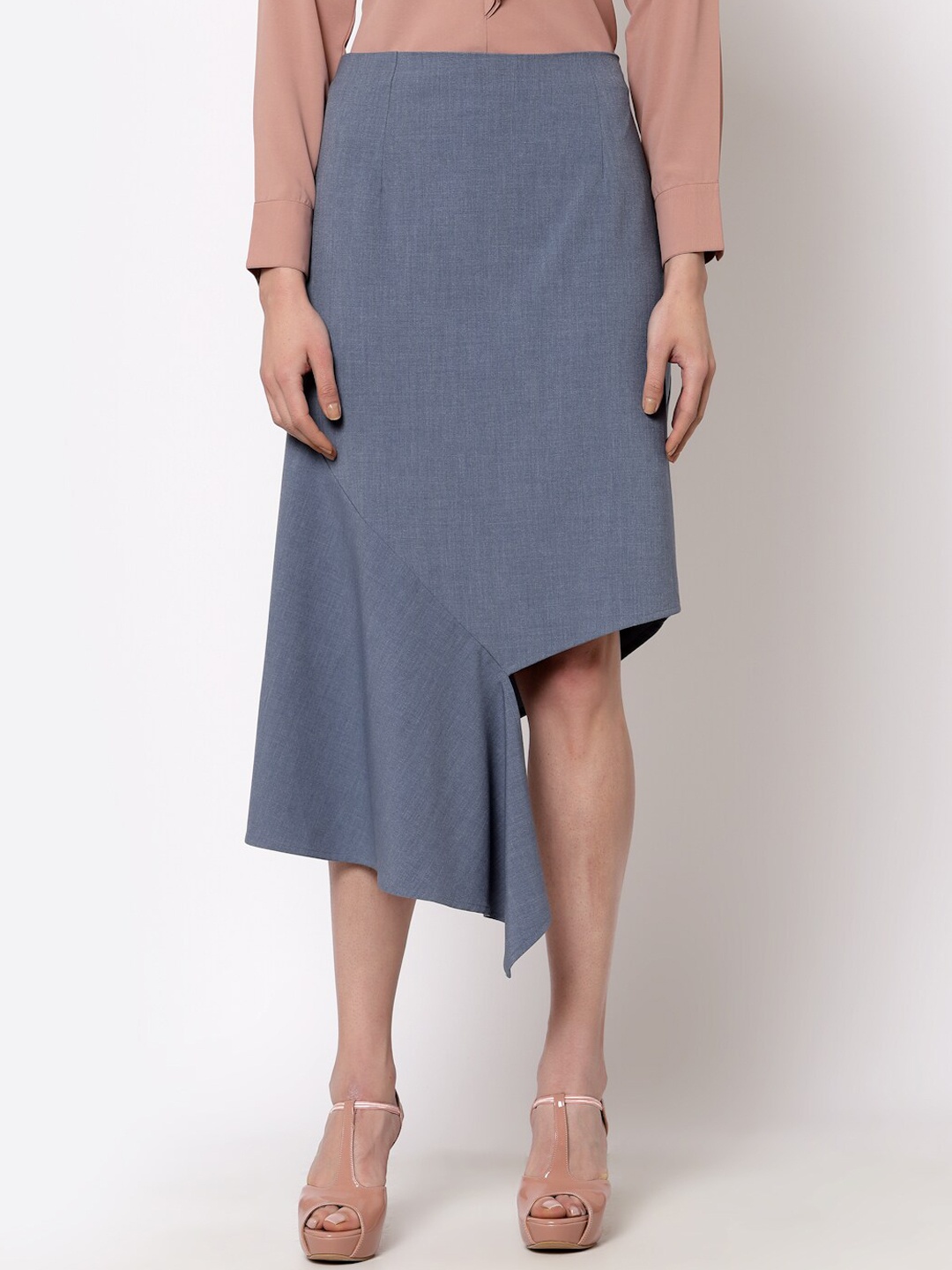 

OFFICE & YOU Asymmetrical A-Line Skirt, Blue